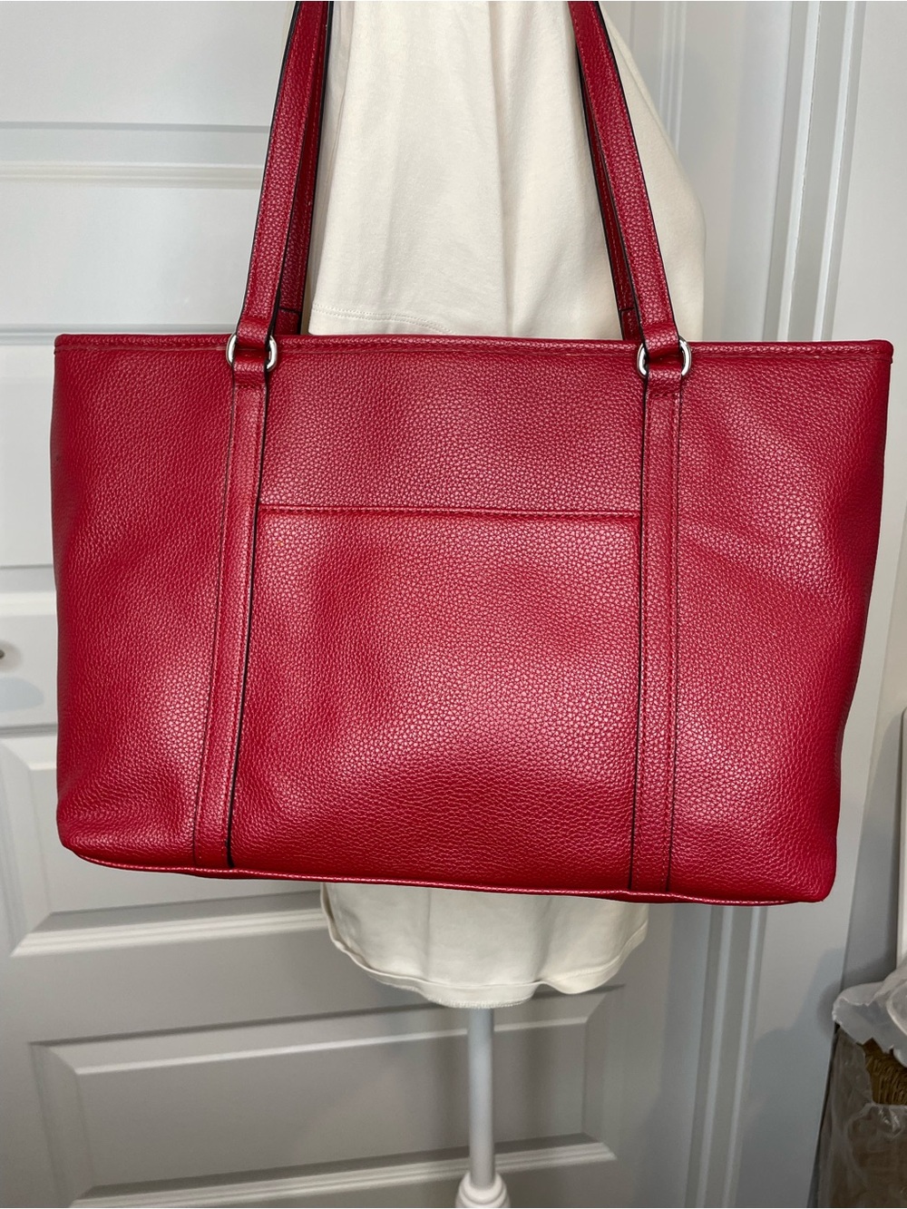 Dan Buchanan Red Pebbled Texture Purse with Multiple Comparments